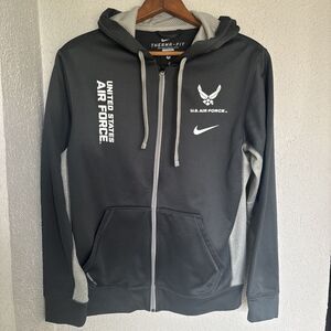 Custom Nike United States Air Force Zip Up Hooded Therma Fit Sweatshirt Small